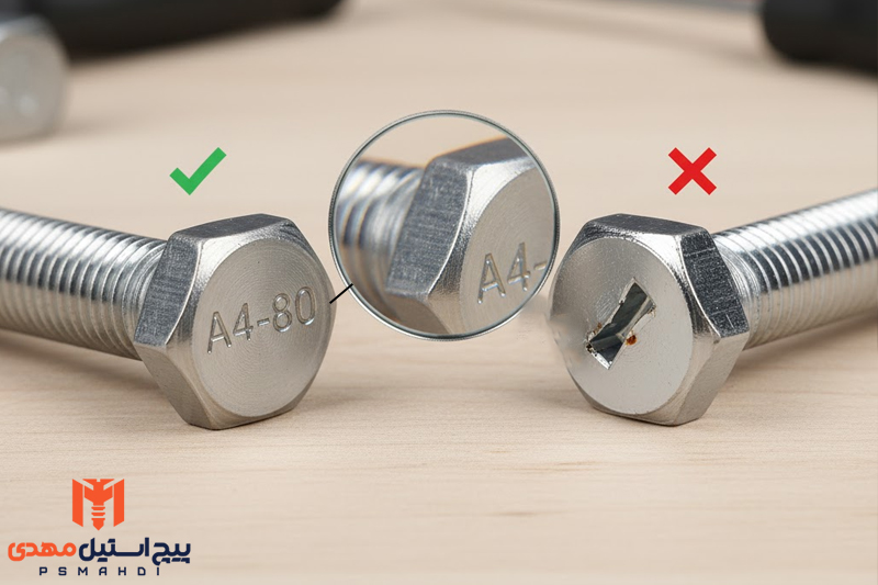 تفاوت پیچ و مهره استیل اصل و تقلبی